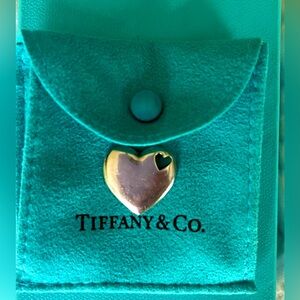 Authentic Tiffany & Co 925 Sterling Silver Double Heart Charm Pendant EUC